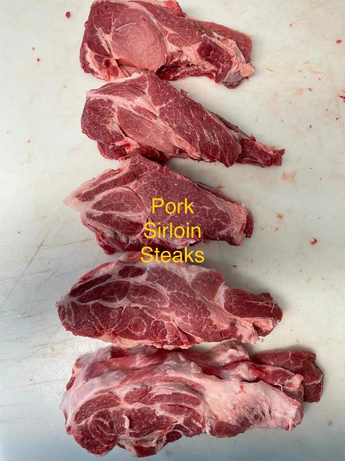 Pork sirloin steaks