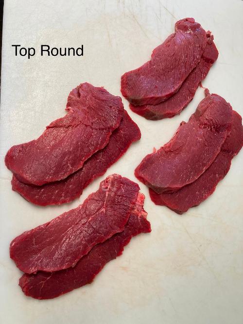 Grass fed top round steaks