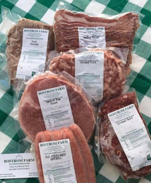 several types of meats, shrink wrapped